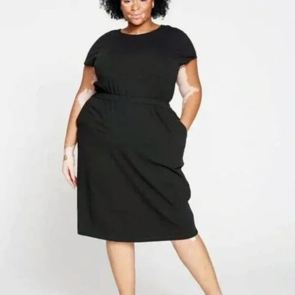 Universal Standard Afternoon Tee Dress Black NWT - Picture 1 of 5